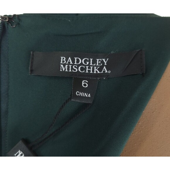 Badgley Mischka Ruffled Stretch-Cady Gown Size 6 Green $880 - Picture 13 of 16